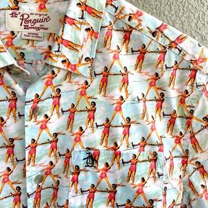 Original Penguin Skiers Short Sleeve Button Front Medium